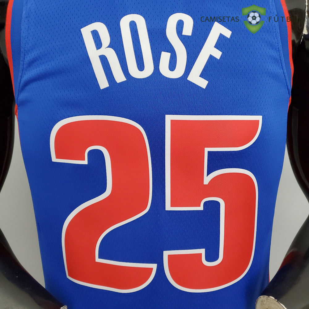 Camiseta Detroit Pistons 21-22 - Derrick Rose 25 Azul Nba