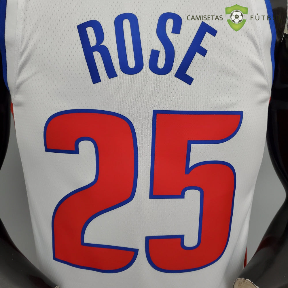 Camiseta Detroit Pistons 21-22 - Derrick Rose 25 Blanco Nba
