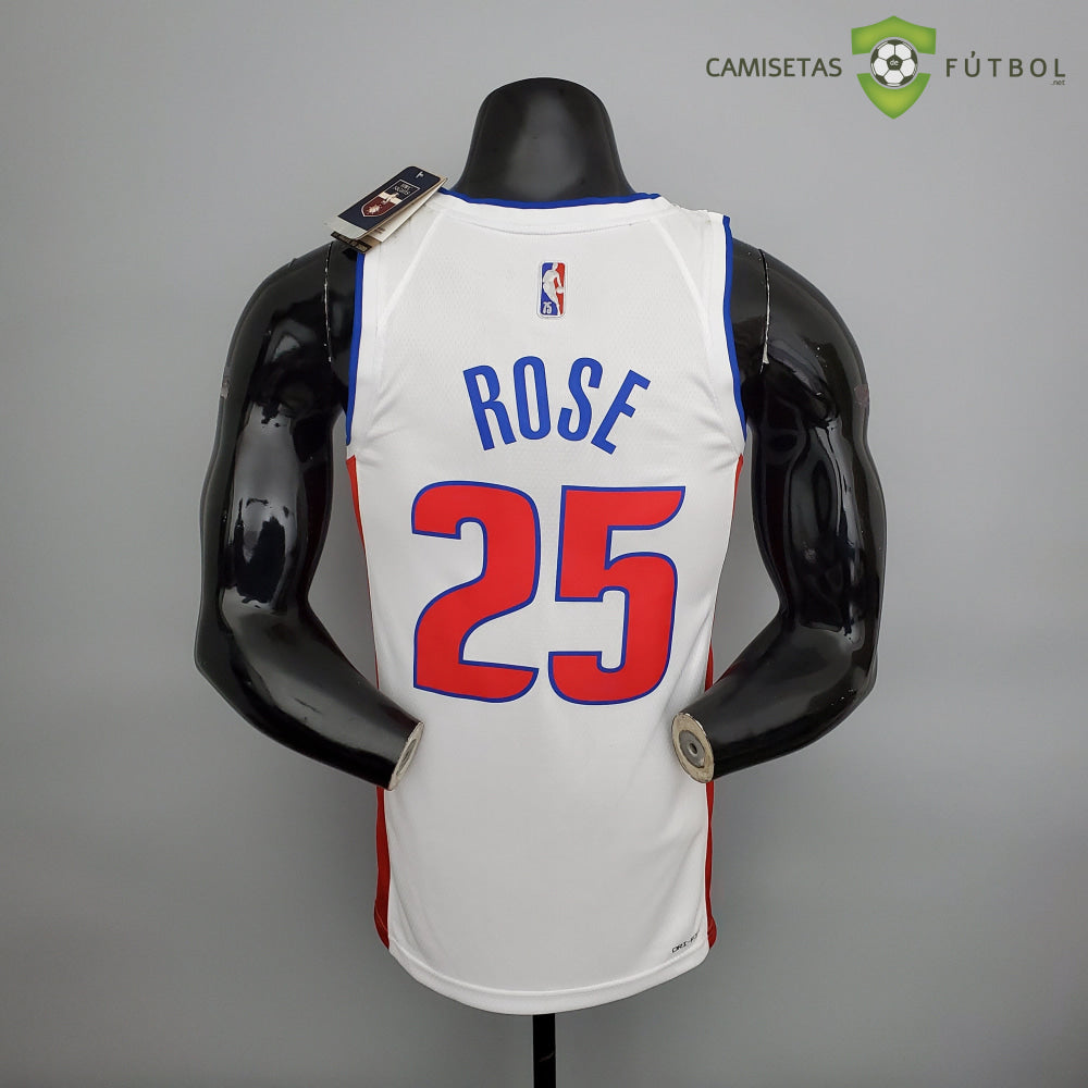 Camiseta Detroit Pistons 21-22 - Derrick Rose 25 Blanco Nba