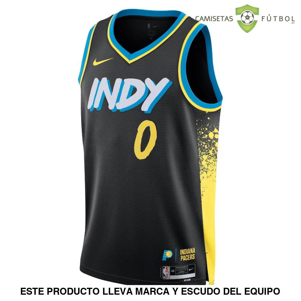 Camiseta Indiana Pacers 23-24 - Haliburton 0 Negro Nba