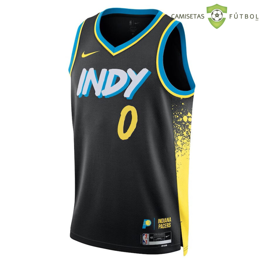 Camiseta Indiana Pacers 23-24 - Haliburton 0 Negro Nba