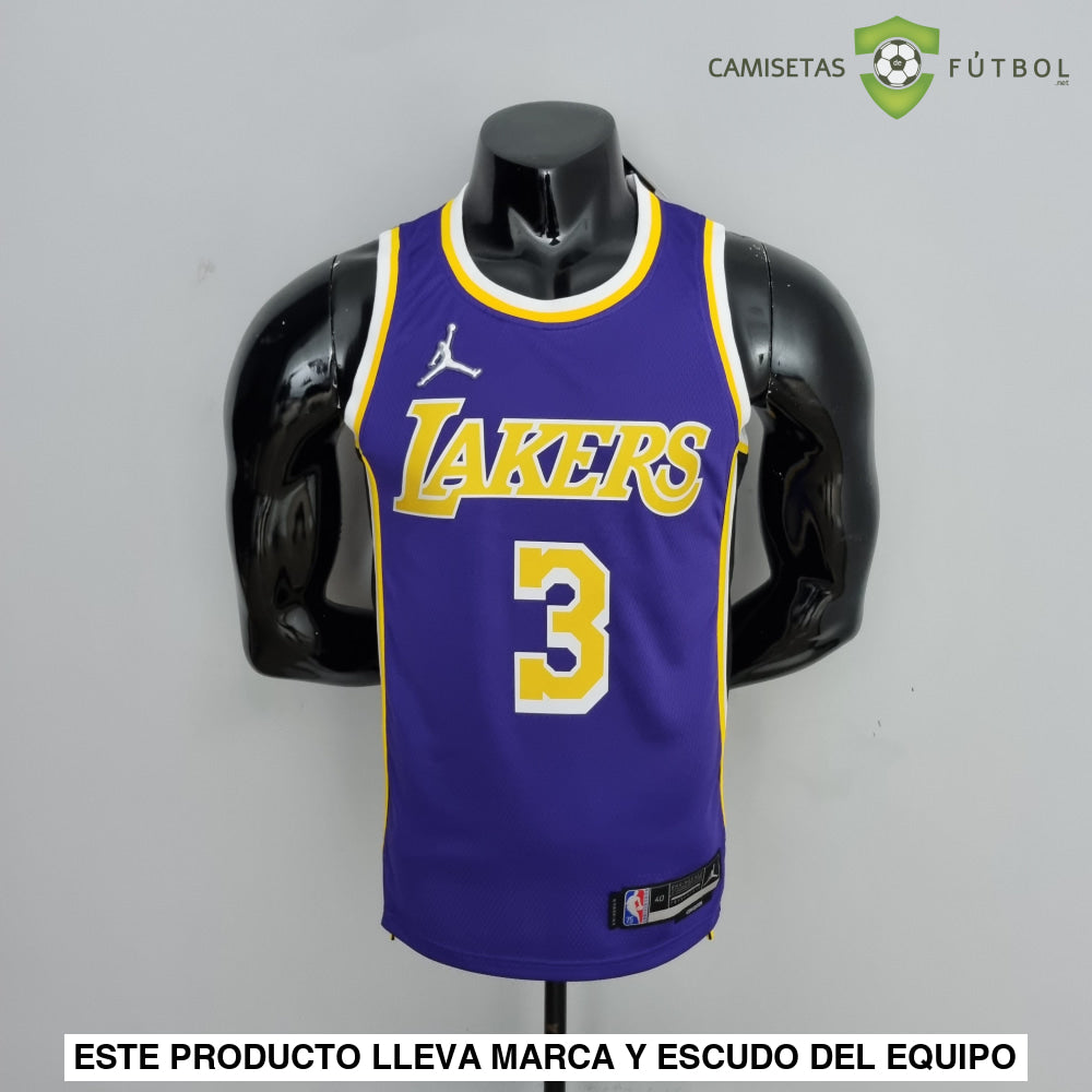 Camiseta Los Angeles Lakers 21-22 - Anthony Davis 3 Púrpura Amarilla Nba