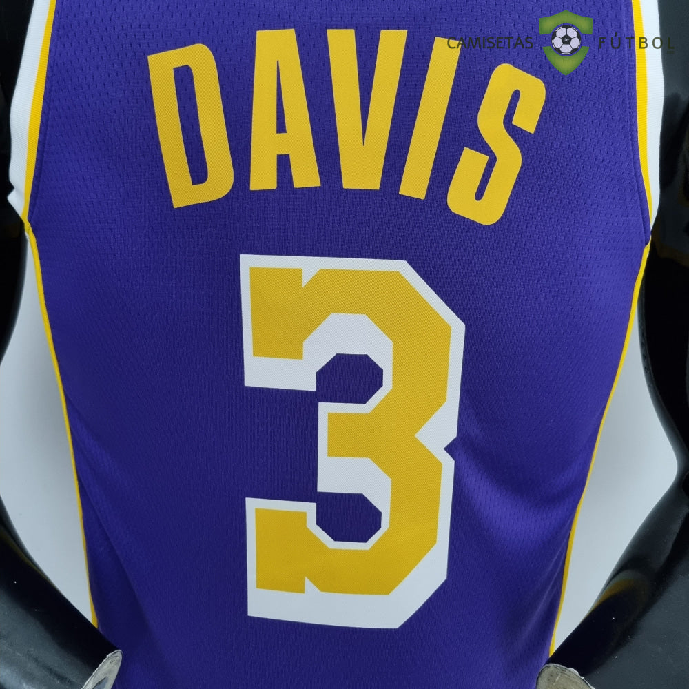 Camiseta Los Angeles Lakers 21-22 - Anthony Davis 3 Púrpura Amarilla Nba