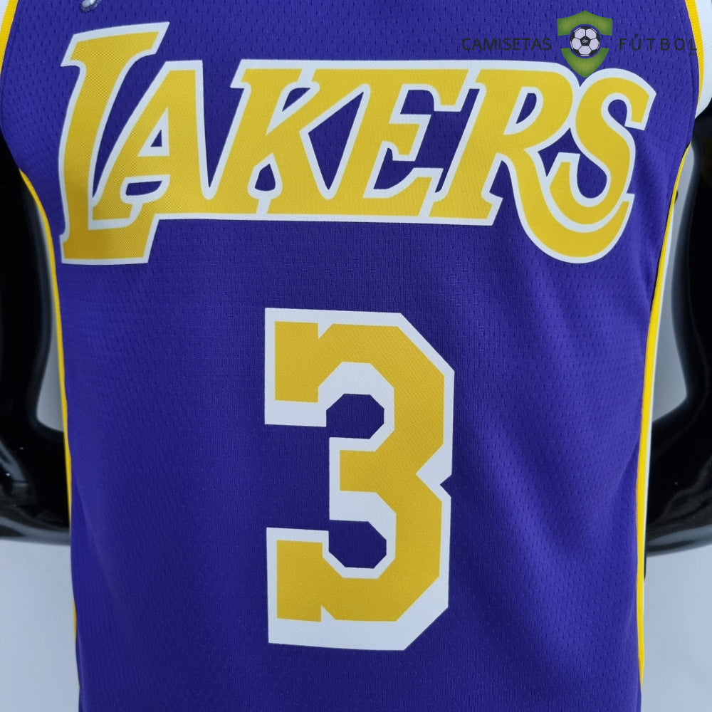 Camiseta Los Angeles Lakers 21-22 - Anthony Davis 3 Púrpura Amarilla Nba