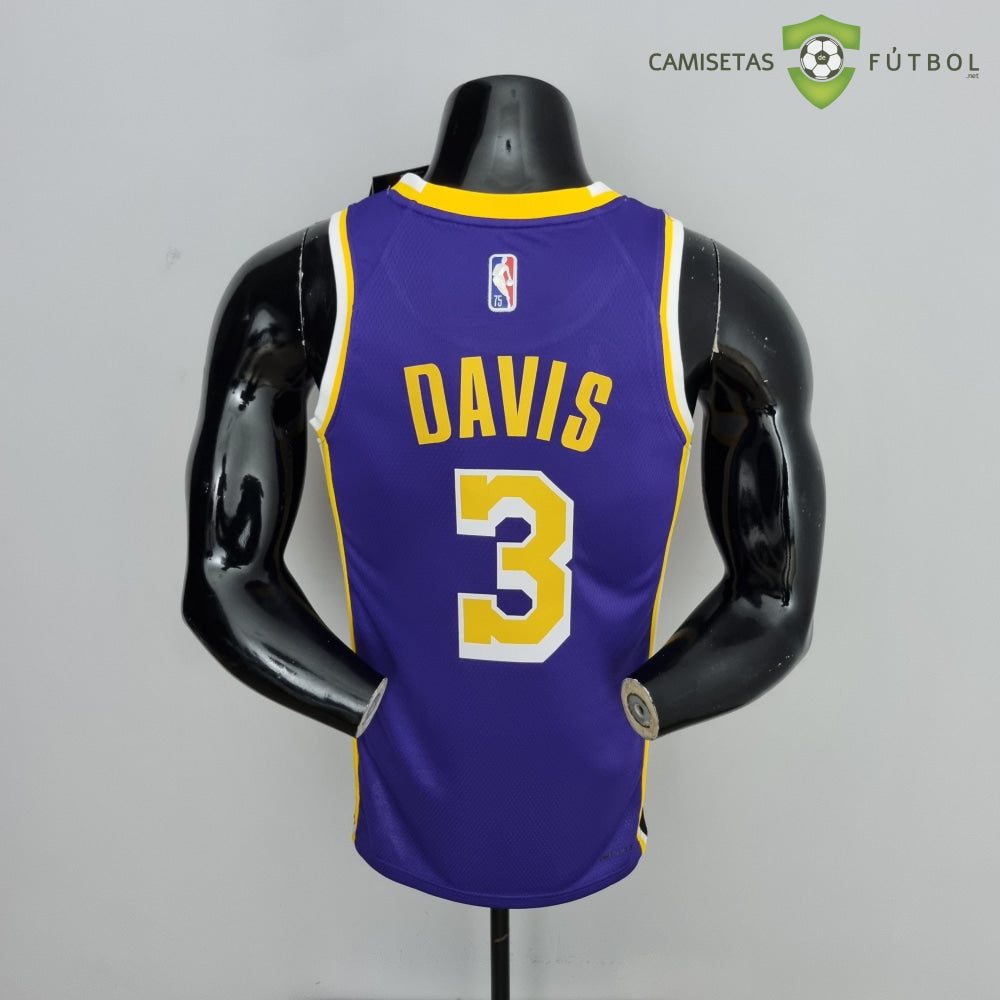 Camiseta Los Angeles Lakers 21-22 - Anthony Davis 3 Púrpura Amarilla Nba