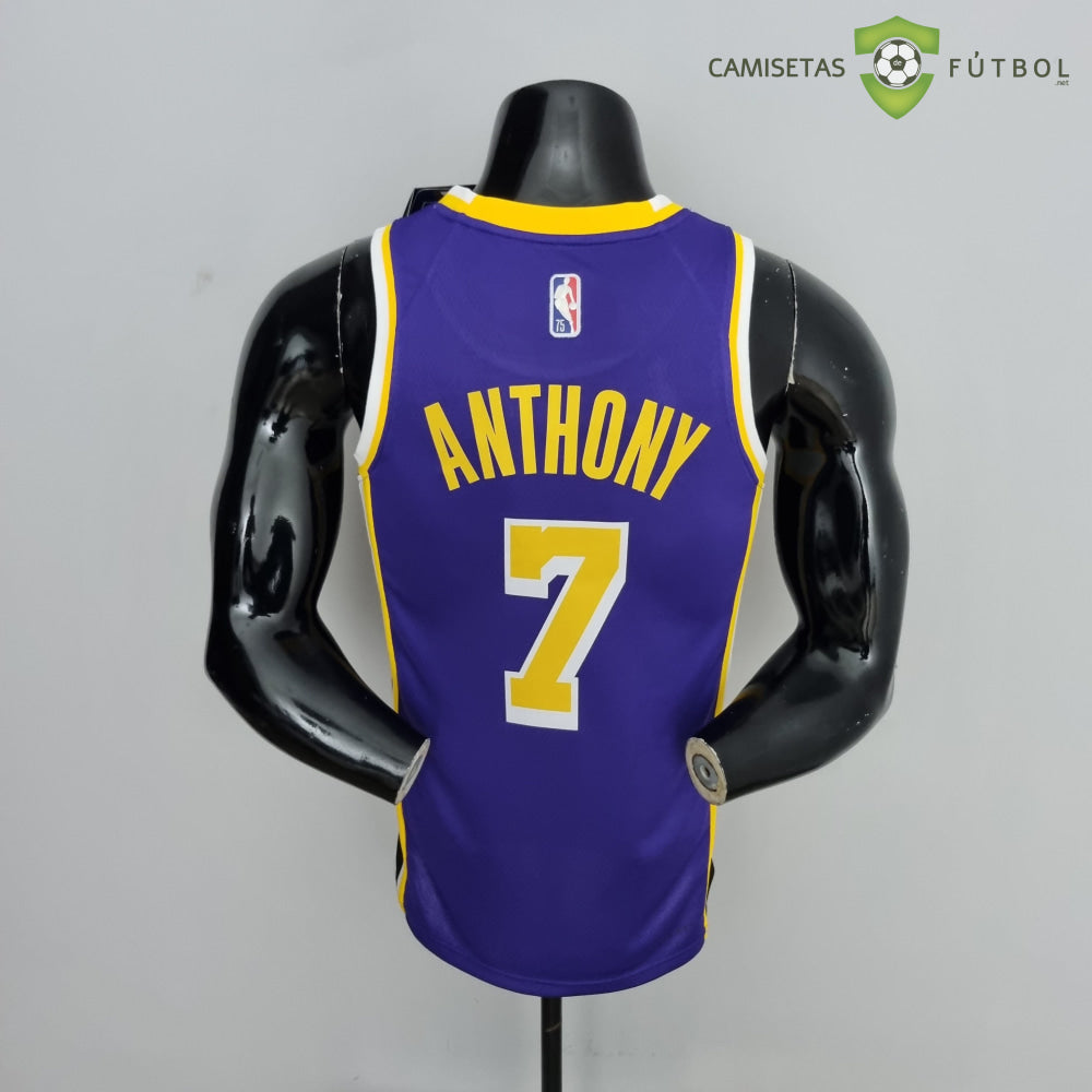 Camiseta Los Angeles Lakers 21-22 - Carmelo Anthony 7 Púrpura Amarilla Nba