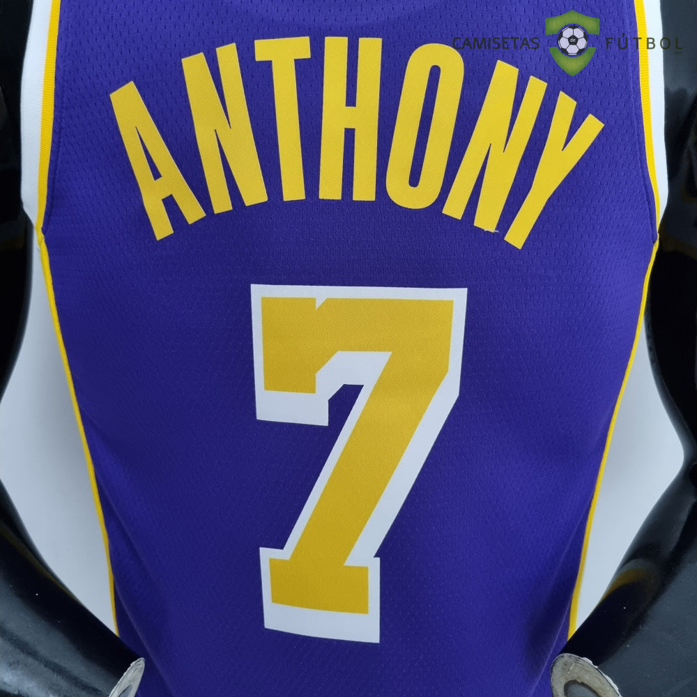 Camiseta Los Angeles Lakers 21-22 - Carmelo Anthony 7 Púrpura Amarilla Nba