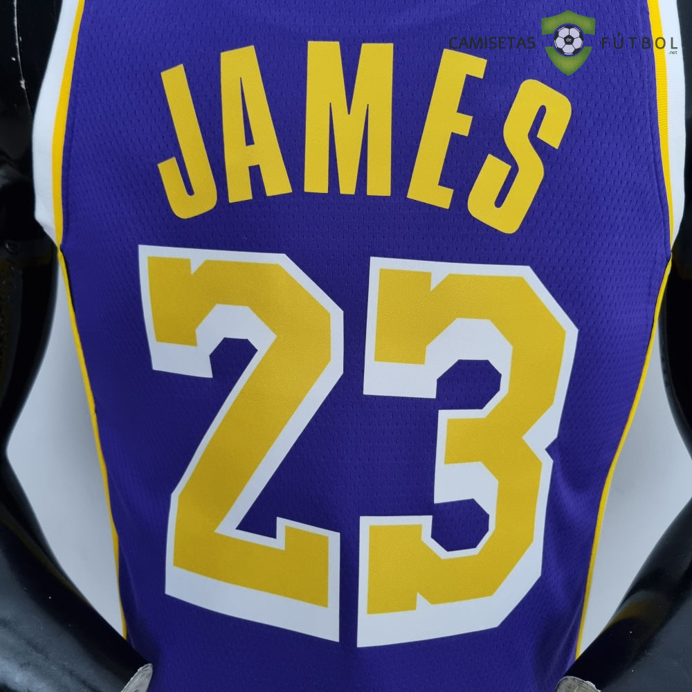 Camiseta Los Angeles Lakers 21-22 - Lebron James 23 Púrpura Amarilla Nba