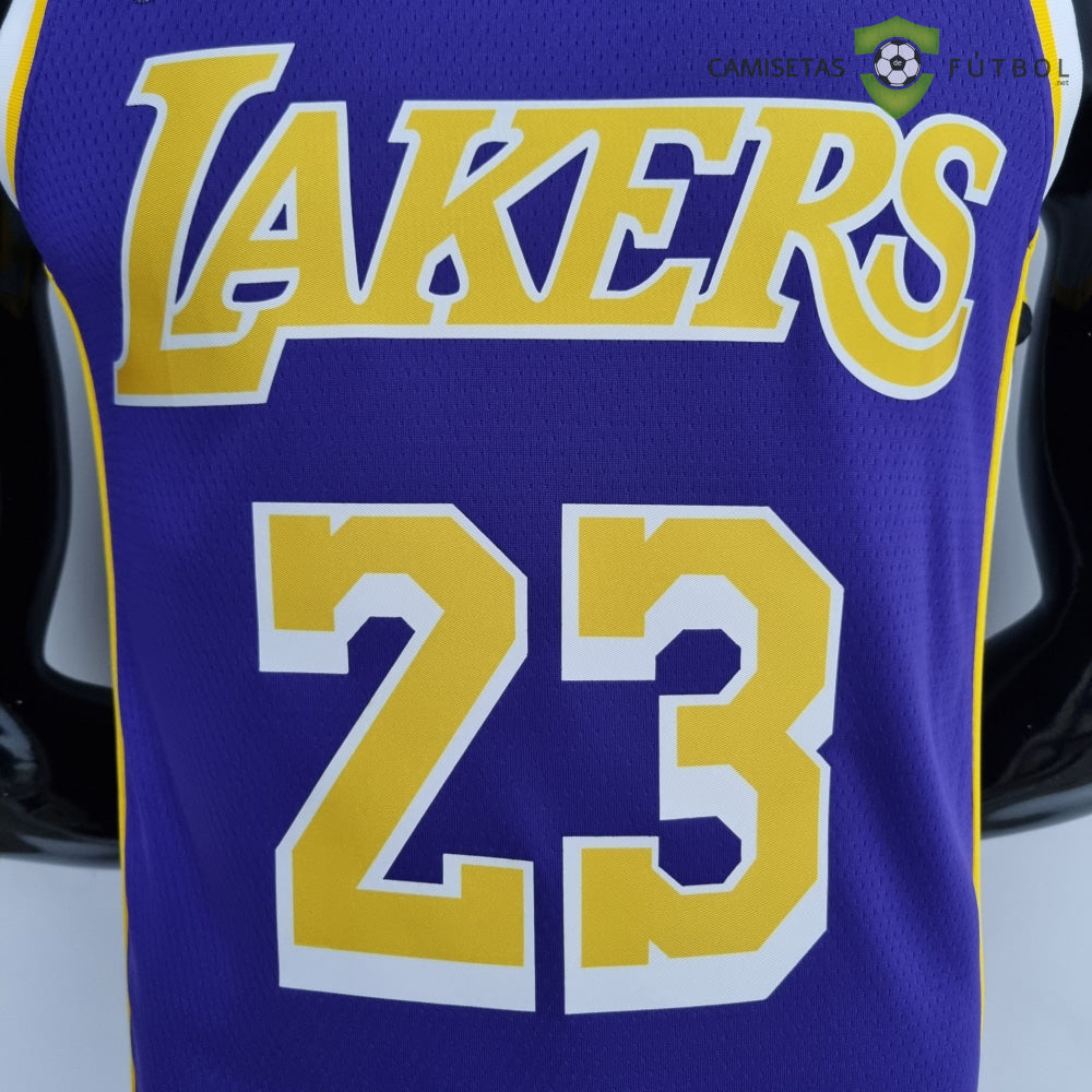 Camiseta Los Angeles Lakers 21-22 - Lebron James 23 Púrpura Amarilla Nba