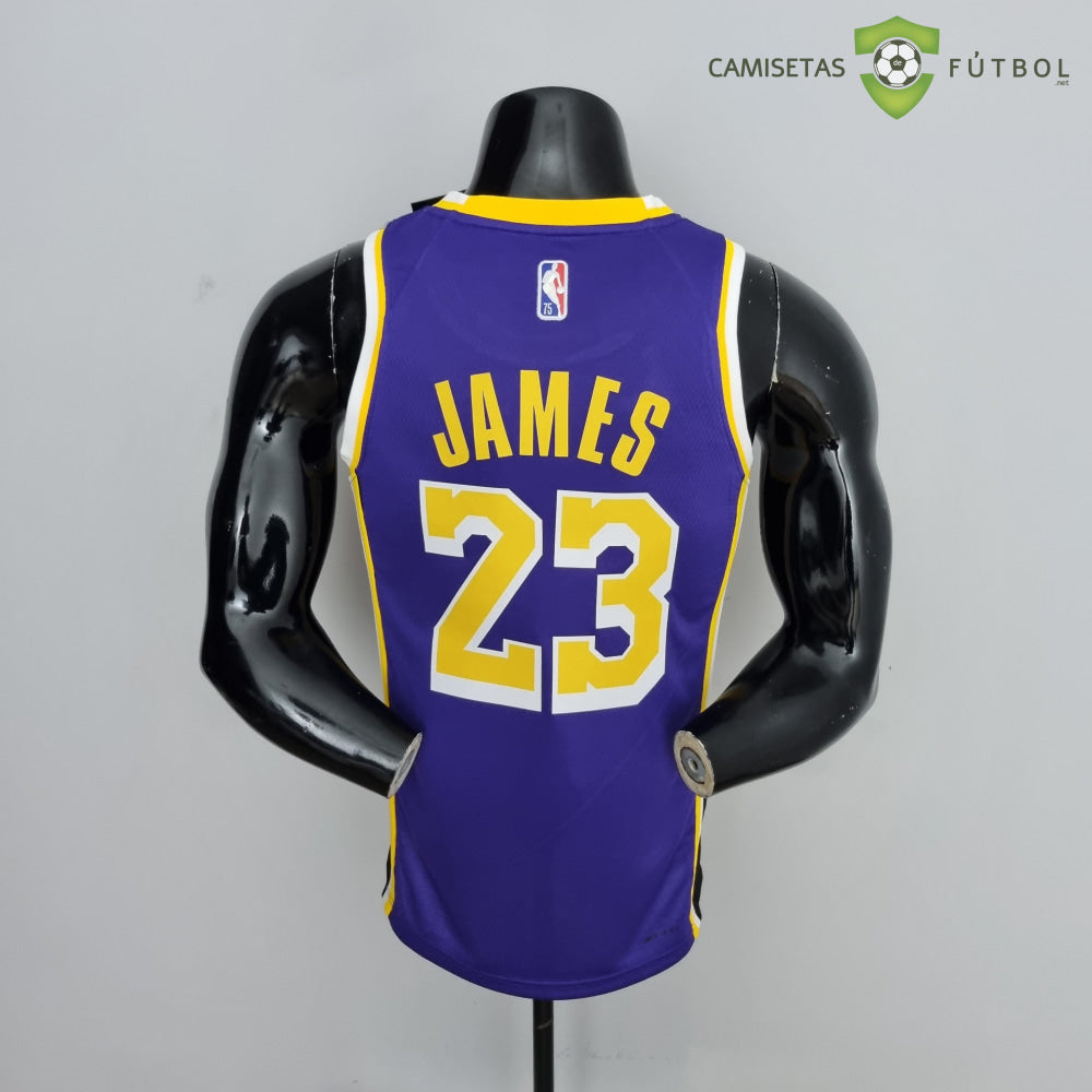 Camiseta Los Angeles Lakers 21-22 - Lebron James 23 Púrpura Amarilla Nba