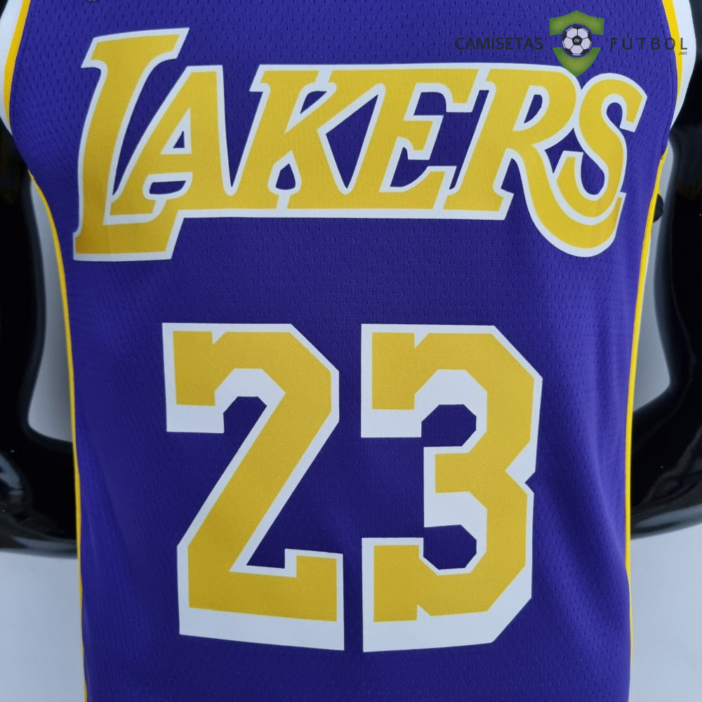 Camiseta Los Angeles Lakers 21-22 - Lebron James 23 Púrpura Amarilla Nba