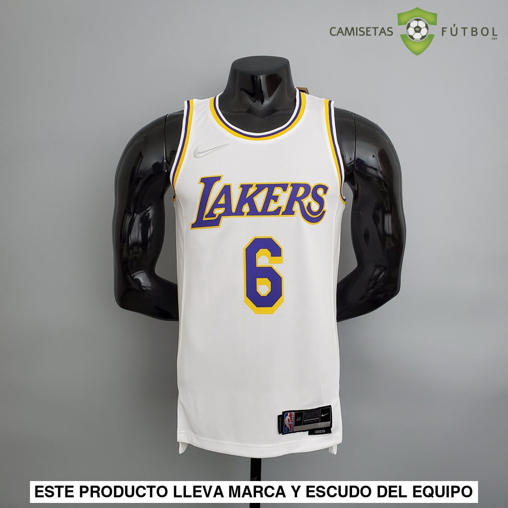Camiseta Los Angeles Lakers 21-22 - Lebron James 6 Blanco Nba