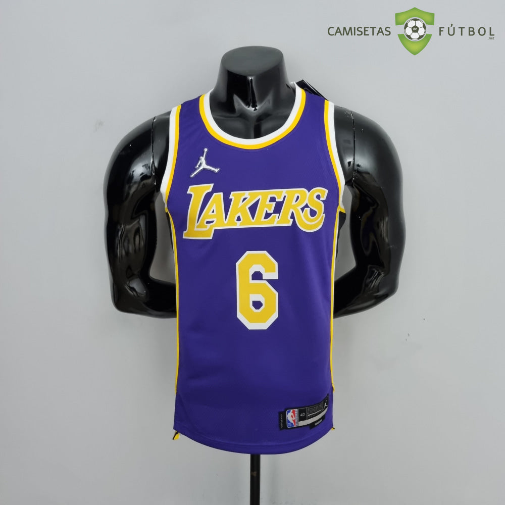 Camiseta Los Angeles Lakers 21-22 - Lebron James 6 Púrpura Amarilla Nba