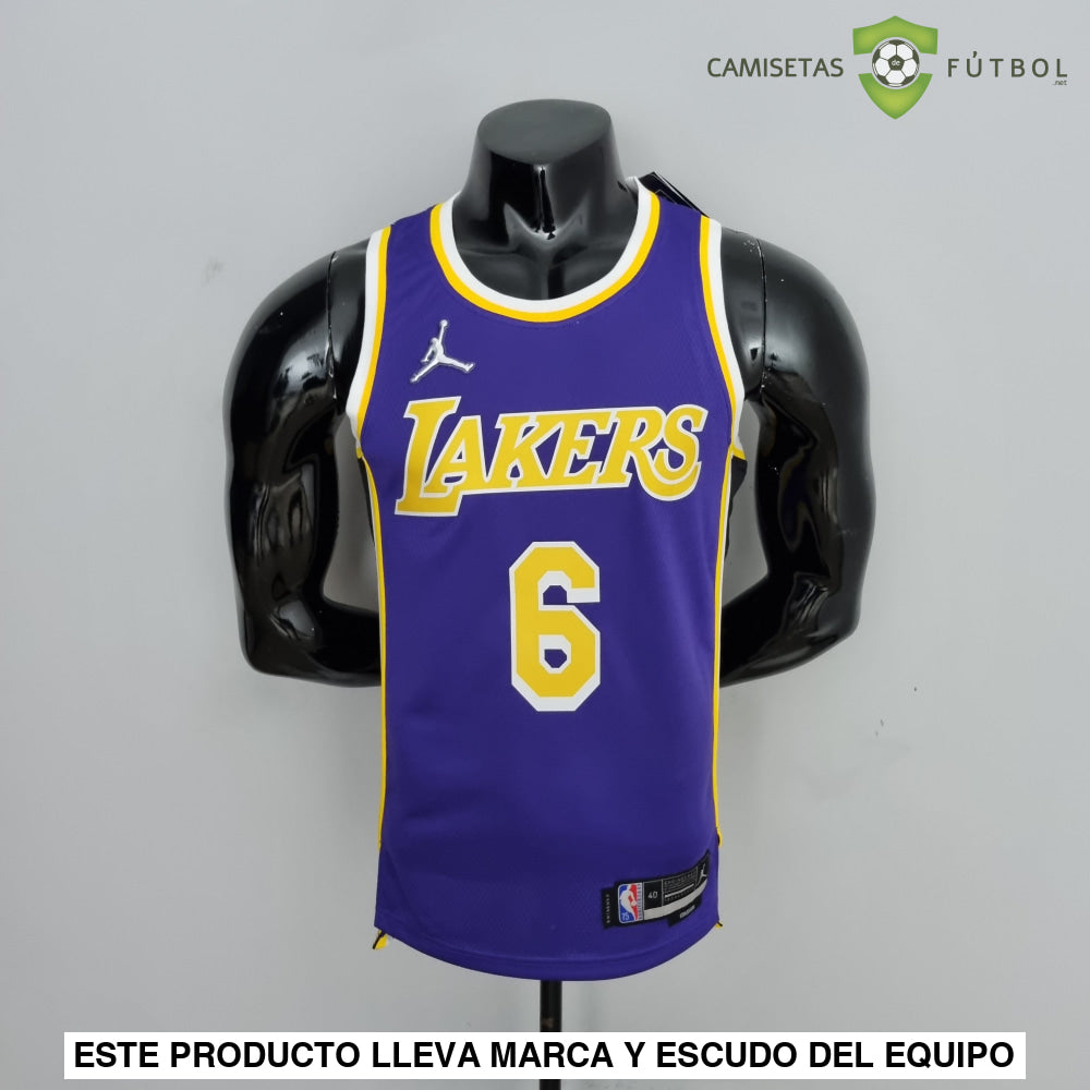 Camiseta Los Angeles Lakers 21-22 - Lebron James 6 Púrpura Amarilla Nba
