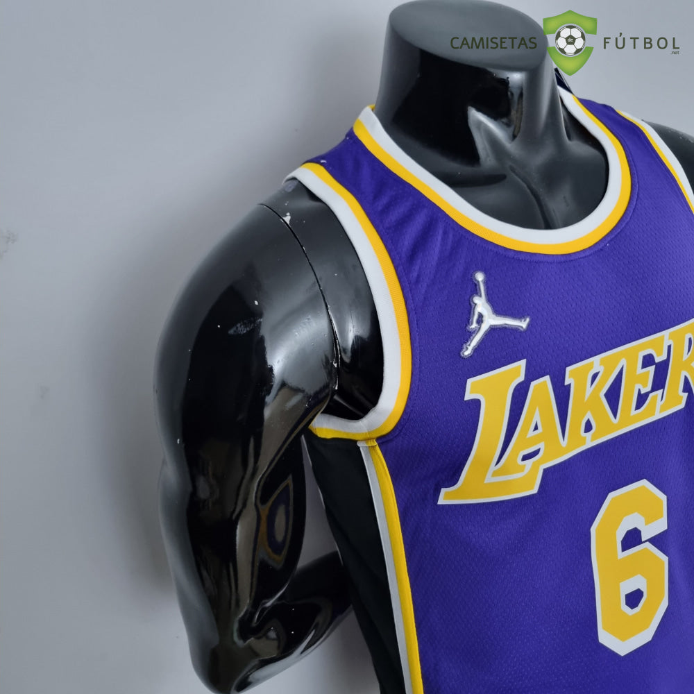 Camiseta Los Angeles Lakers 21-22 - Lebron James 6 Púrpura Amarilla Nba