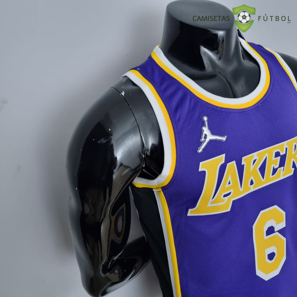 Camiseta Los Angeles Lakers 21-22 - Lebron James 6 Púrpura Amarilla Nba