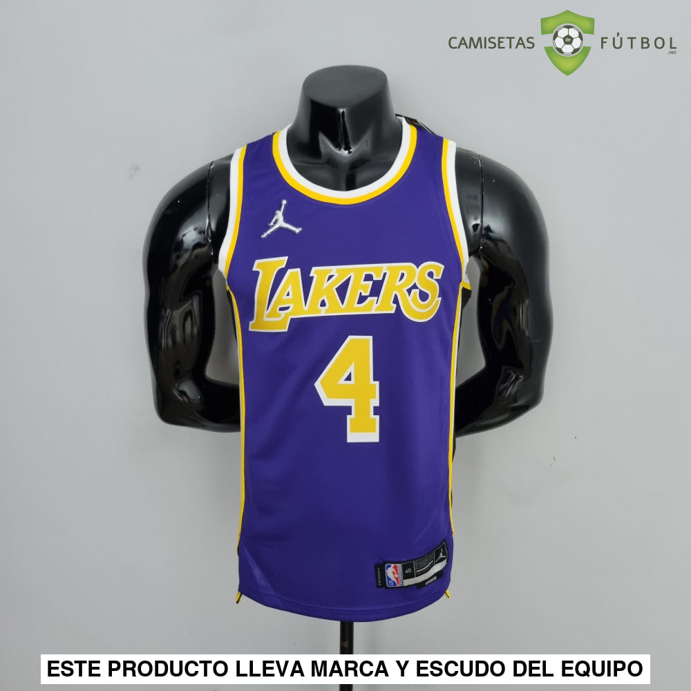 Camiseta Los Angeles Lakers 21-22 - Rajon Rondo 4 Púrpura Amarilla Nba
