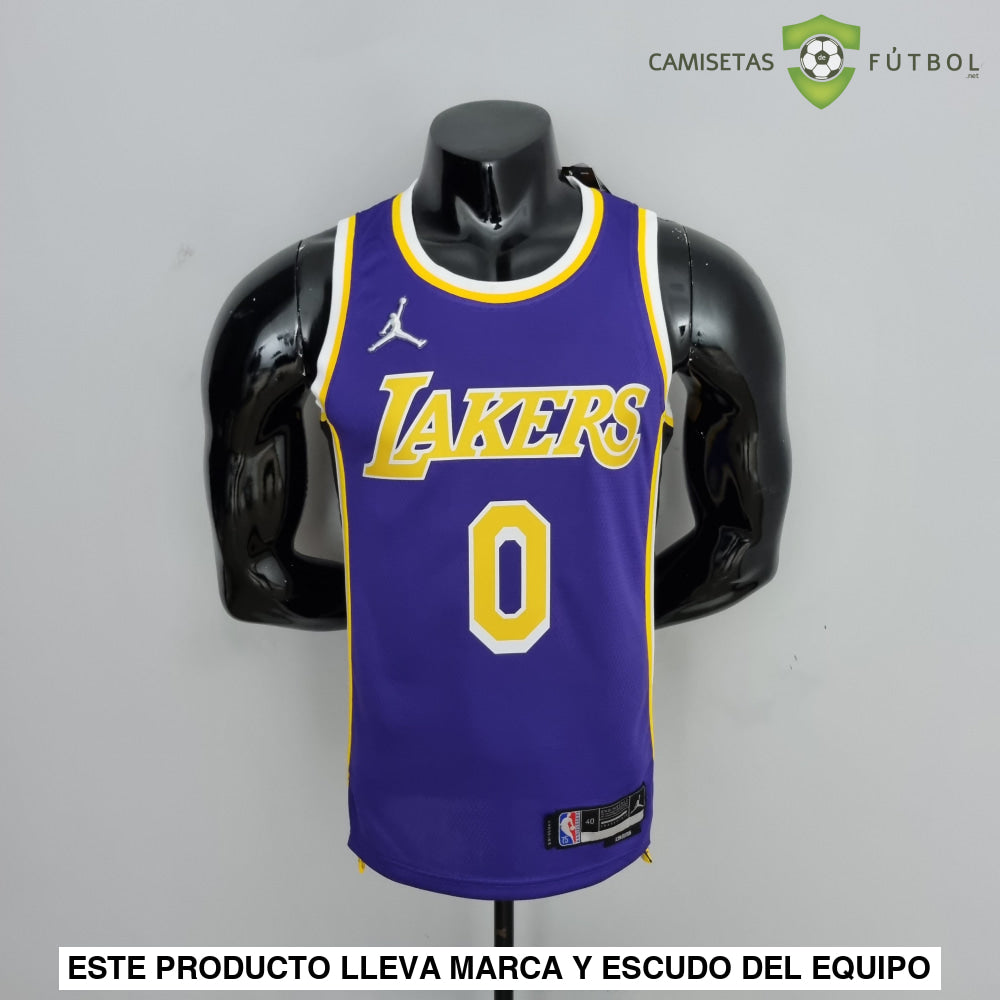 Camiseta Los Angeles Lakers 21-22 - Russell Westbrook 0 Púrpura Amarillo Nba