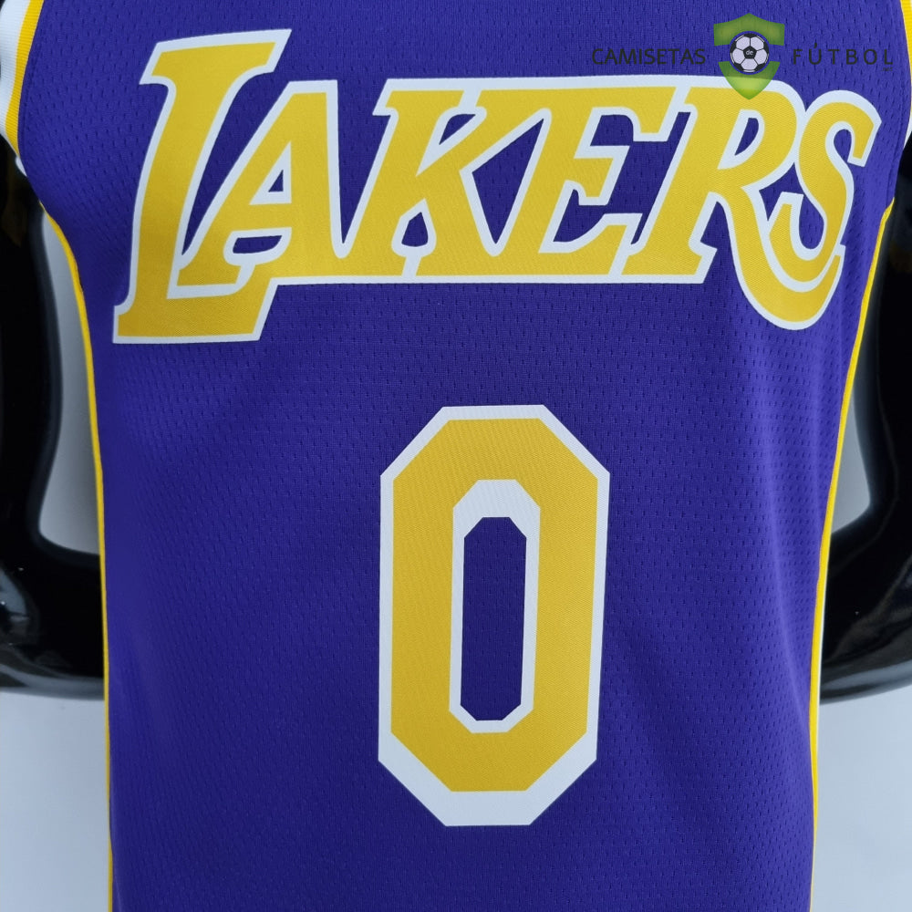 Camiseta Los Angeles Lakers 21-22 - Russell Westbrook 0 Púrpura Amarillo Nba