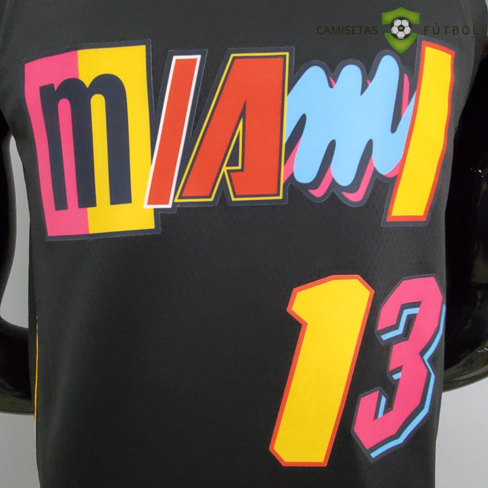 Camiseta Miami Heat 21-22 - Bam Adebayo 13 Negro/Colores Nba