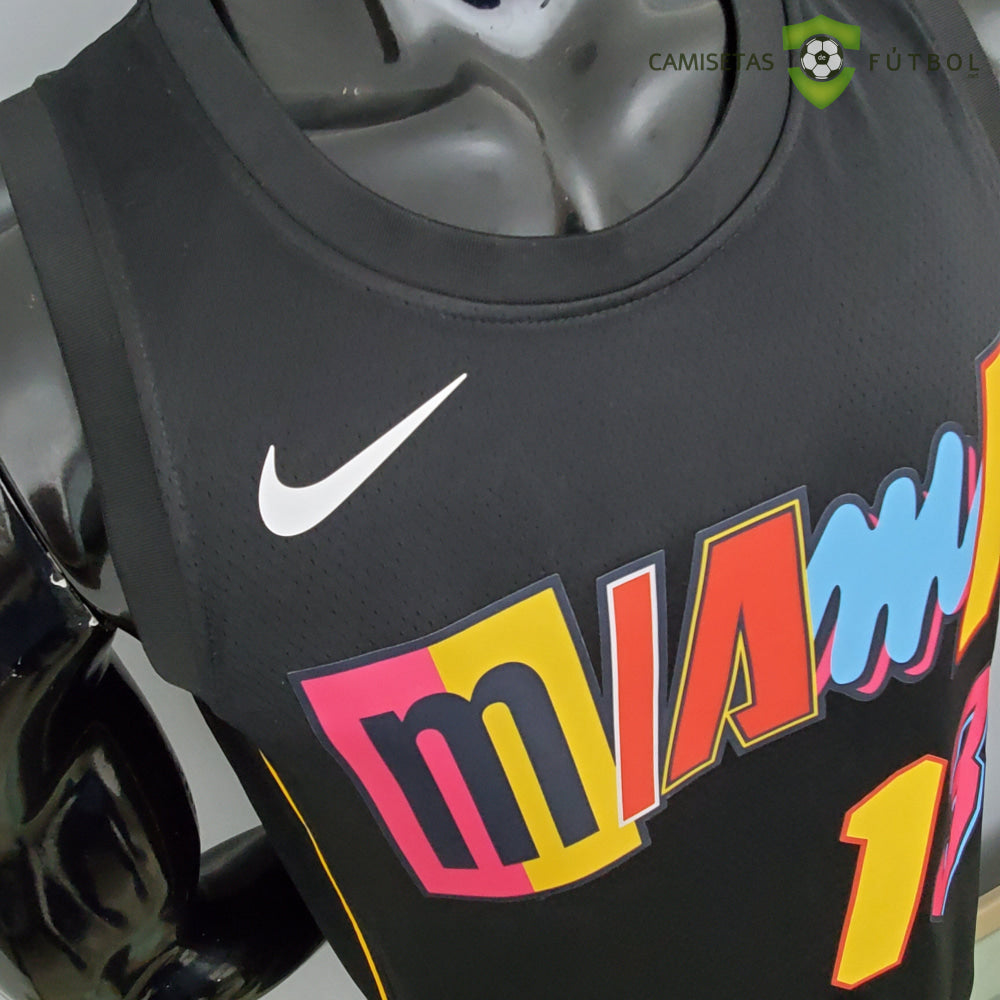 Camiseta Miami Heat 21-22 - Bam Adebayo 13 Negro/Colores Nba