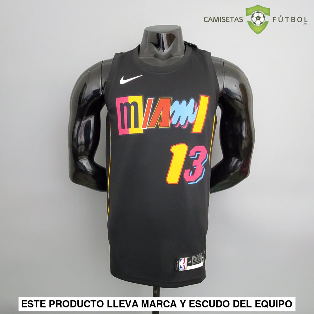 Camiseta Miami Heat 21-22 - Bam Adebayo 13 Negro/Colores Nba