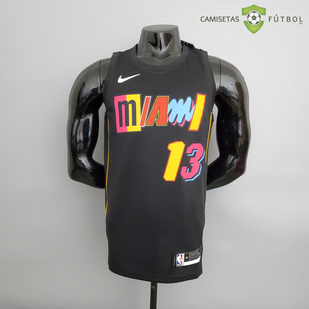 Camiseta Miami Heat 21-22 - Bam Adebayo 13 Negro/Colores Nba