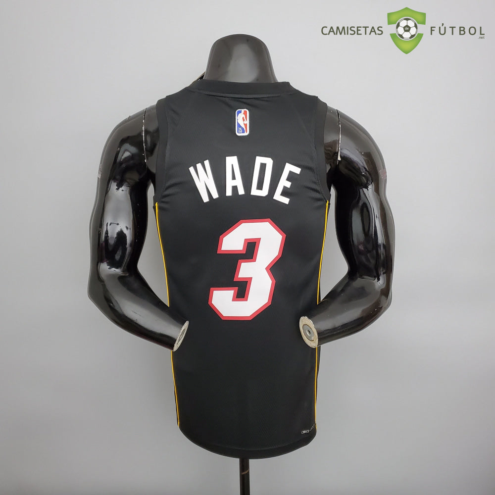 Camiseta Miami Heat 21-22 - Dwyane Wade 3 Negro/Colores Nba