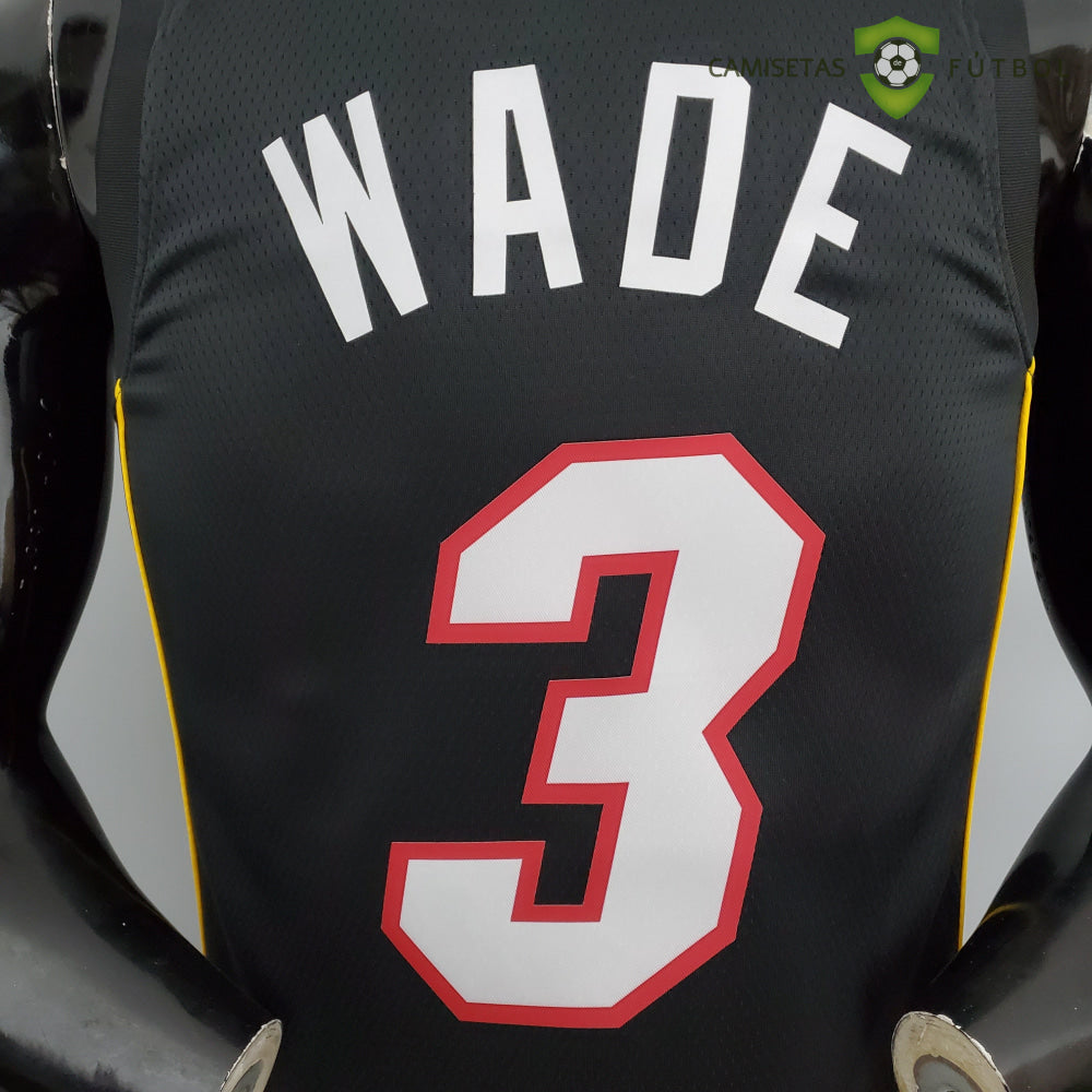 Camiseta Miami Heat 21-22 - Dwyane Wade 3 Negro/Colores Nba