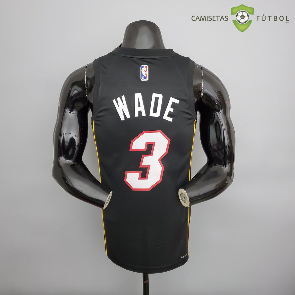 Camiseta Miami Heat 21-22 - Dwyane Wade 3 Negro/Colores Nba