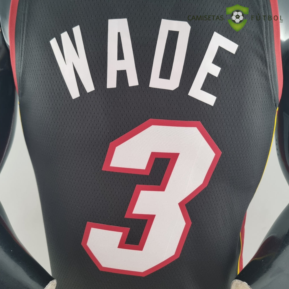 Camiseta Miami Heat 21-22 - Dwyane Wade 3 Negro Nba