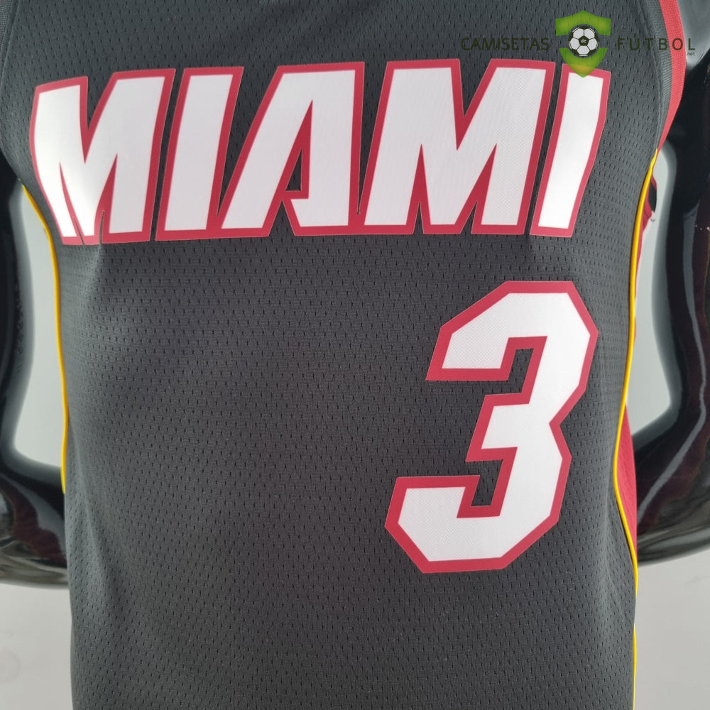 Camiseta Miami Heat 21-22 - Dwyane Wade 3 Negro Nba