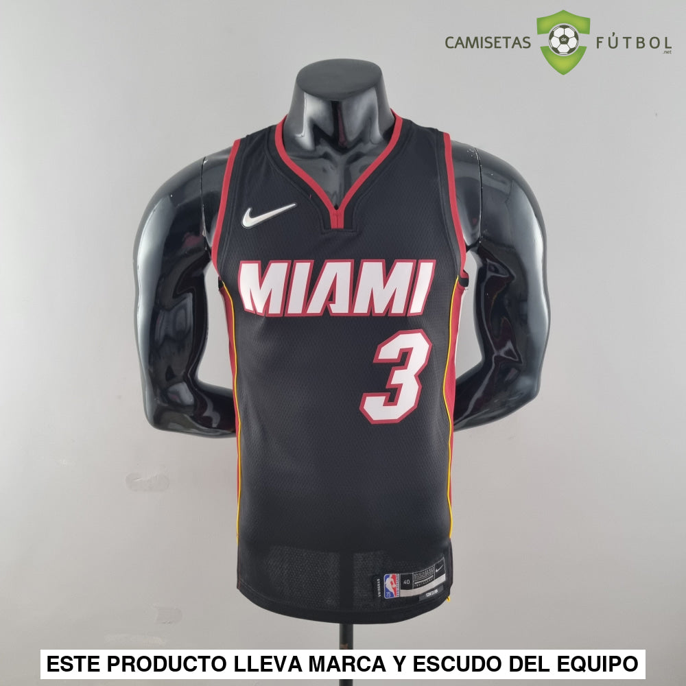 Camiseta Miami Heat 21-22 - Dwyane Wade 3 Negro Nba