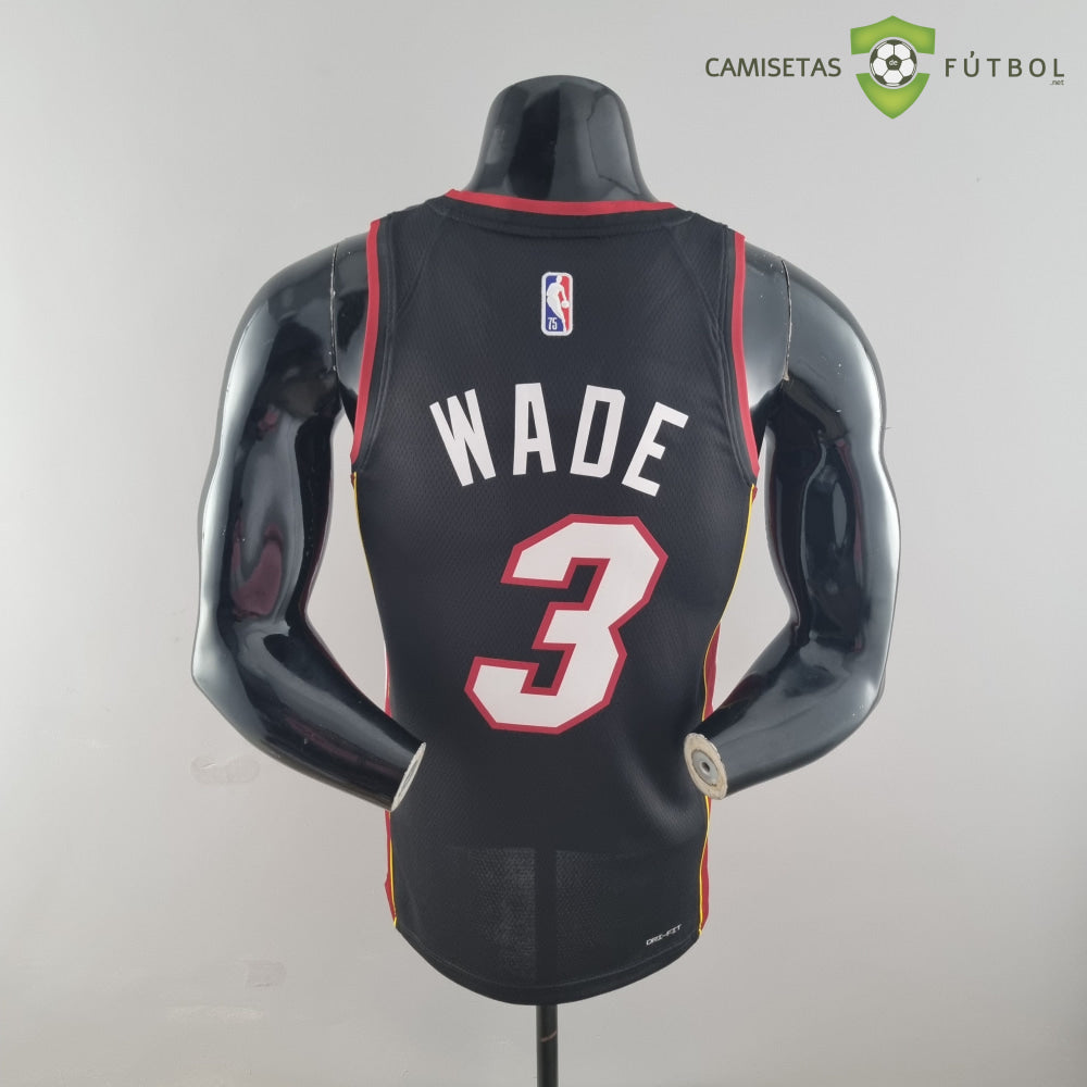 Camiseta Miami Heat 21-22 - Dwyane Wade 3 Negro Nba