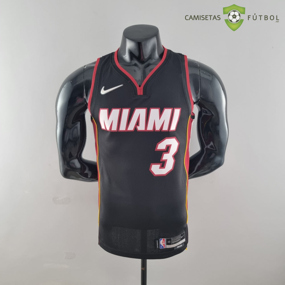 Camiseta Miami Heat 21-22 - Dwyane Wade 3 Negro Nba