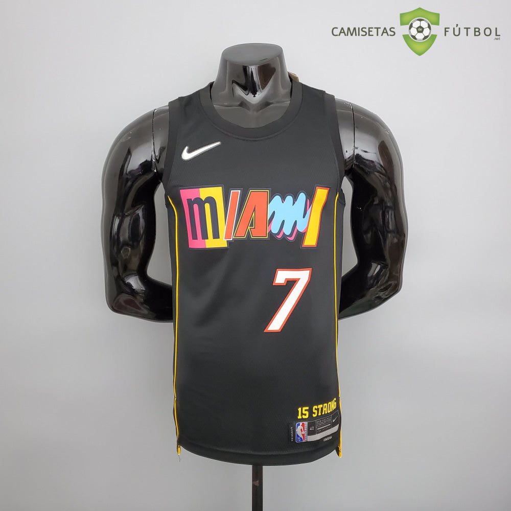 Camiseta Miami Heat 21-22 - Kyle Lowry 7 Negro/Colores Nba