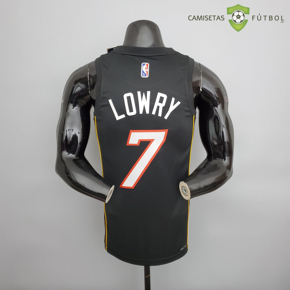 Camiseta Miami Heat 21-22 - Kyle Lowry 7 Negro/Colores Nba
