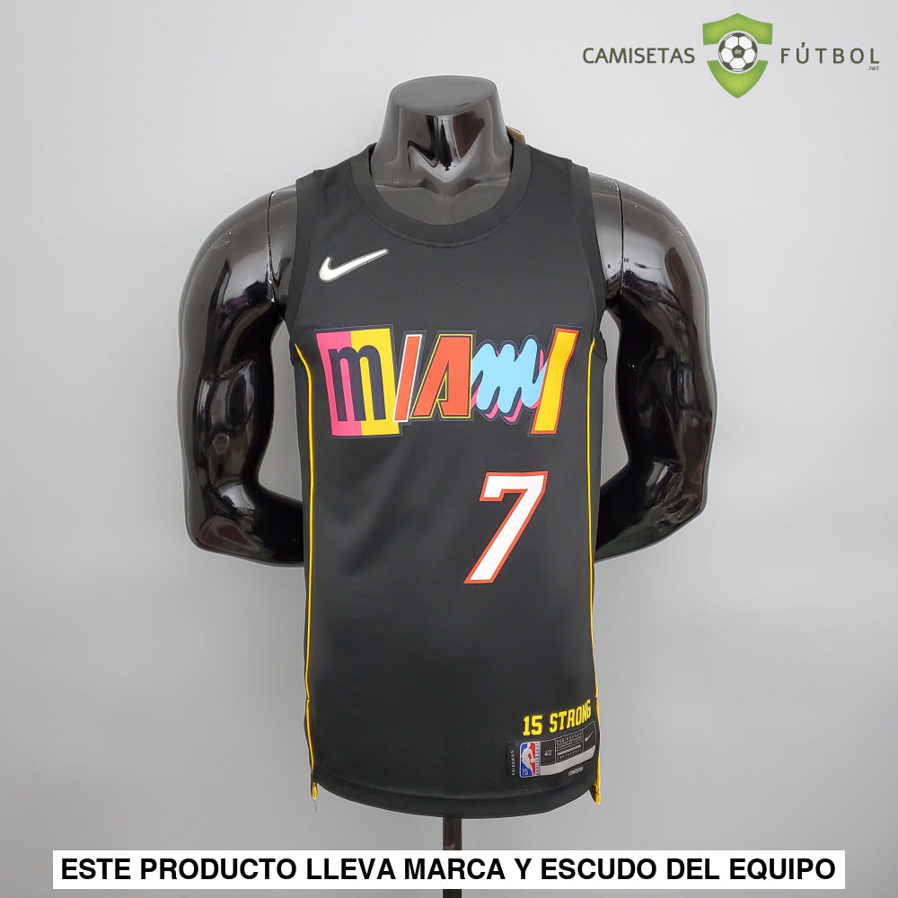 Camiseta Miami Heat 21-22 - Kyle Lowry 7 Negro/Colores Nba