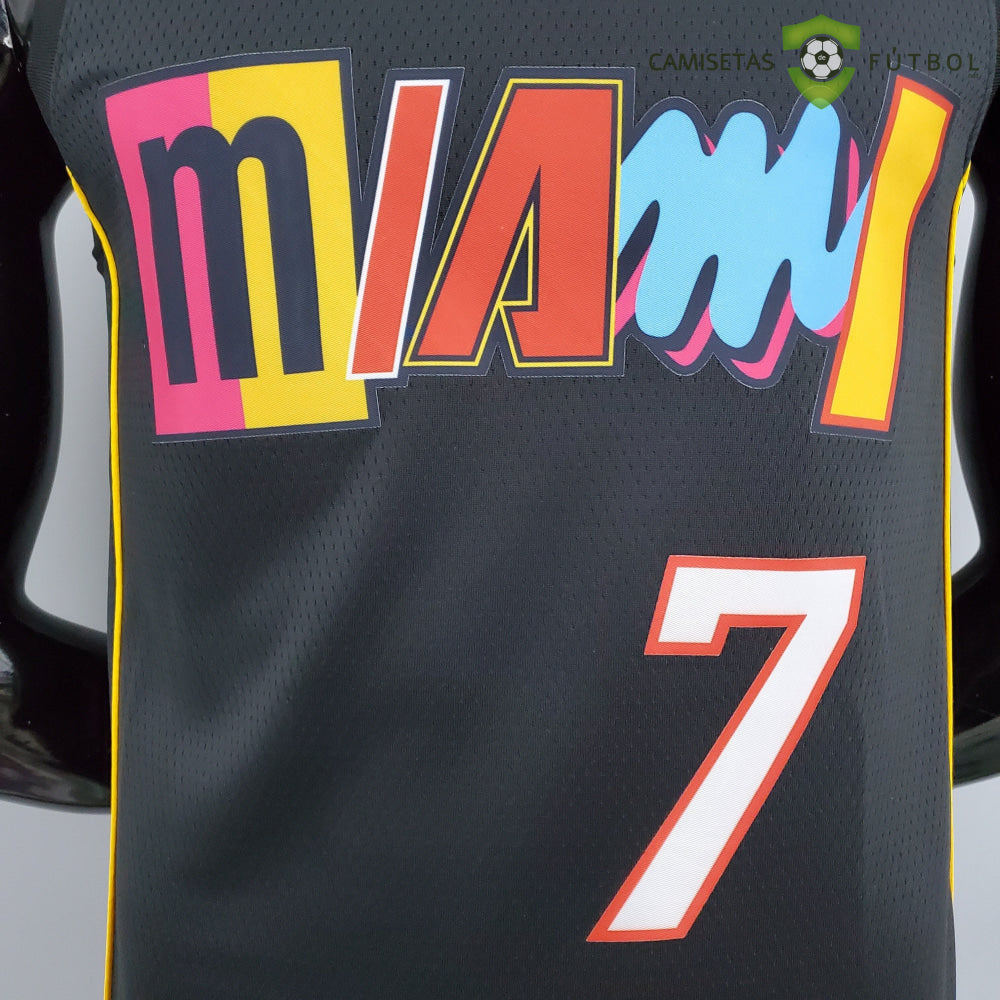 Camiseta Miami Heat 21-22 - Kyle Lowry 7 Negro/Colores Nba