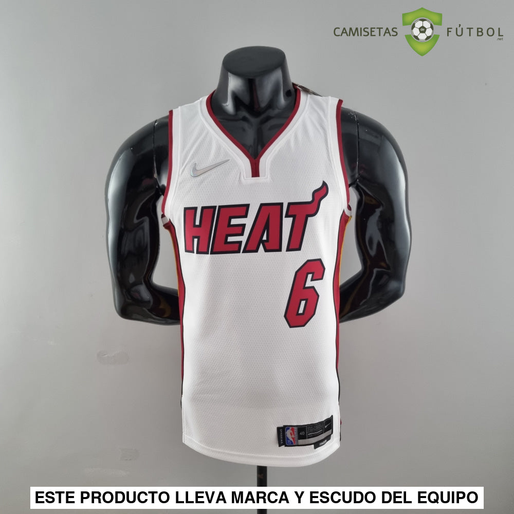 Camiseta Miami Heat 21-22 - Lebron James 6 Blanco Nba