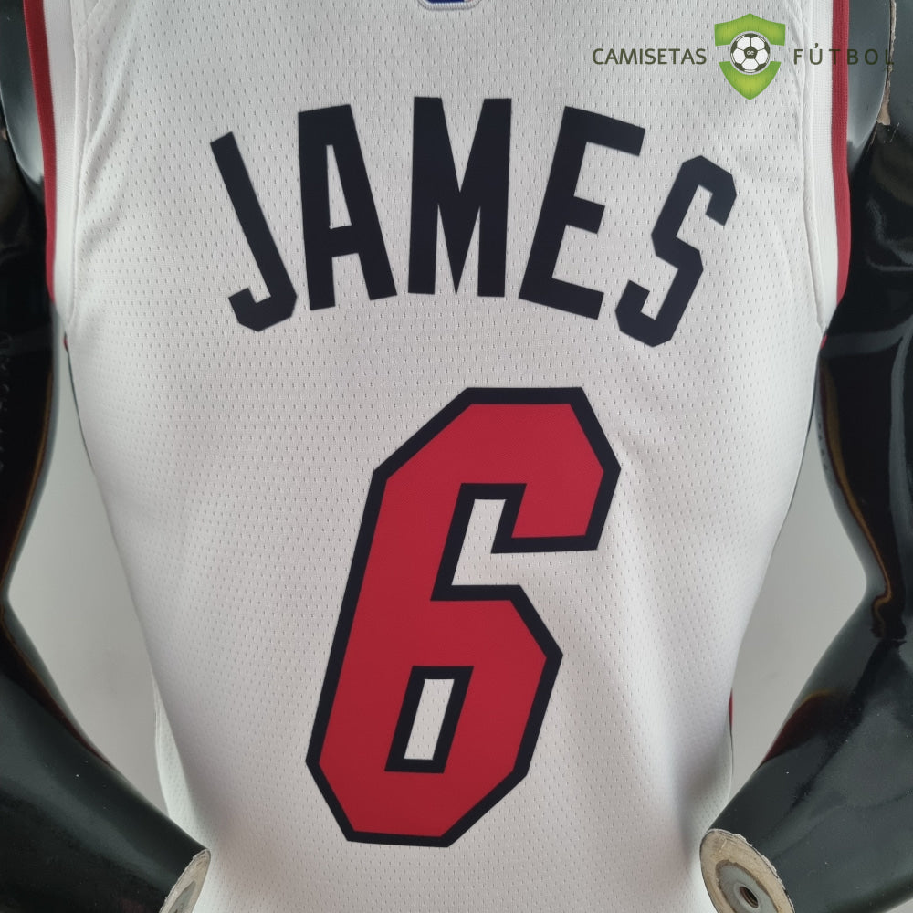 Camiseta Miami Heat 21-22 - Lebron James 6 Blanco Nba