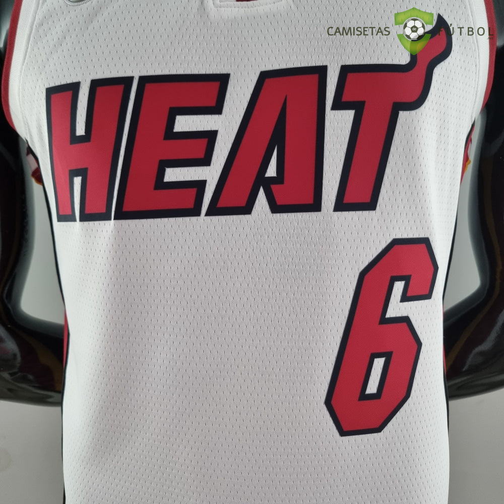 Camiseta Miami Heat 21-22 - Lebron James 6 Blanco Nba