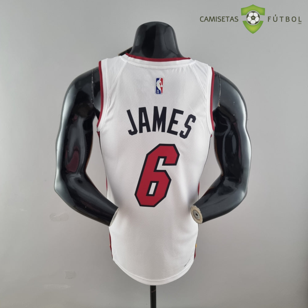 Camiseta Miami Heat 21-22 - Lebron James 6 Blanco Nba