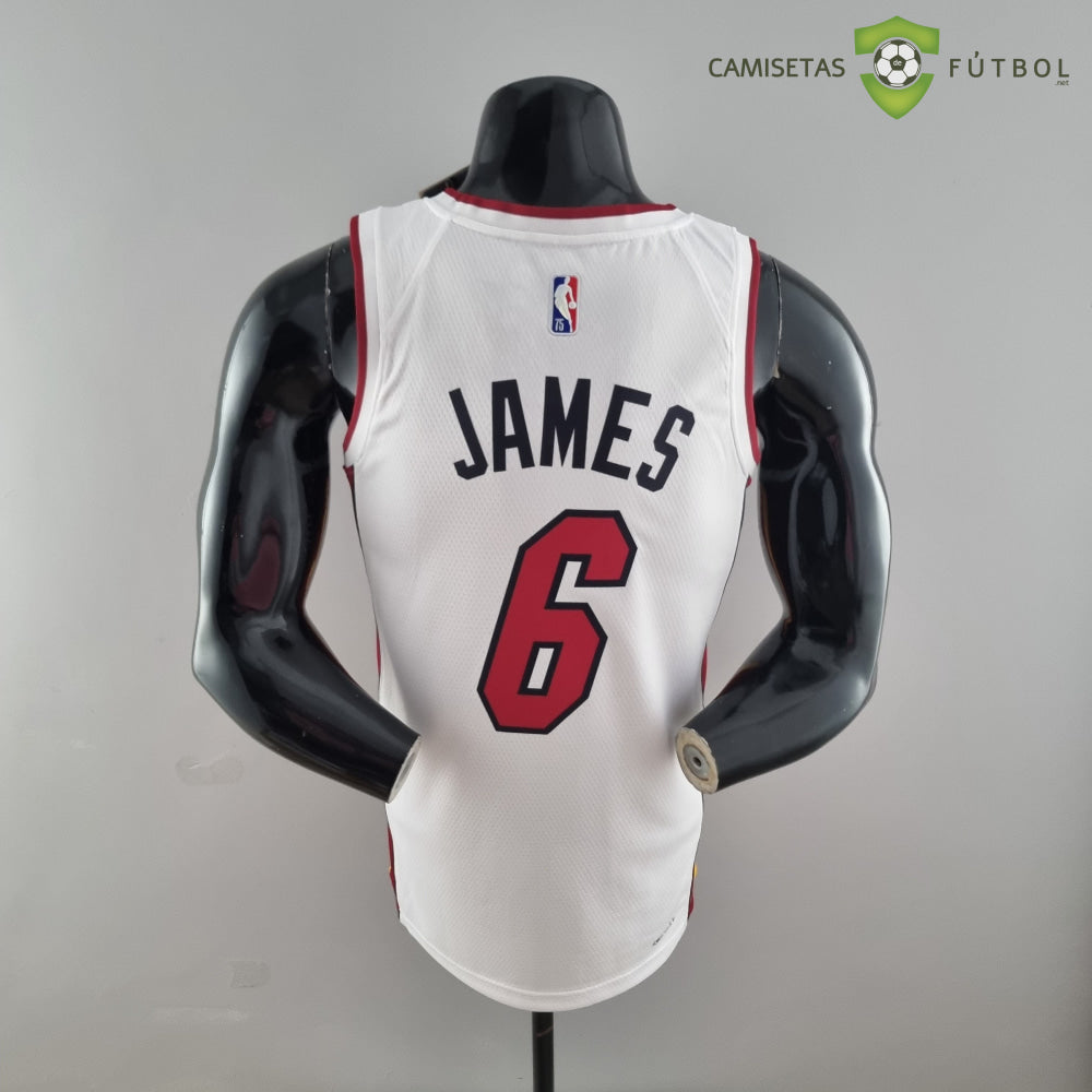 Camiseta Miami Heat 21-22 - Lebron James 6 Blanco Nba