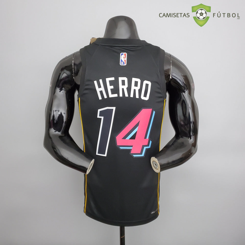 Camiseta Miami Heat 21-22 - Tyler Herro 14 Negro/Colores Nba