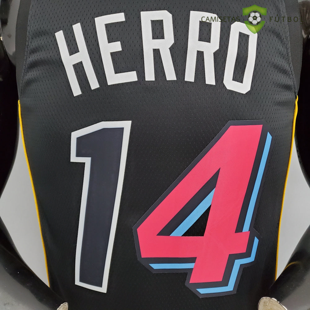 Camiseta Miami Heat 21-22 - Tyler Herro 14 Negro/Colores Nba