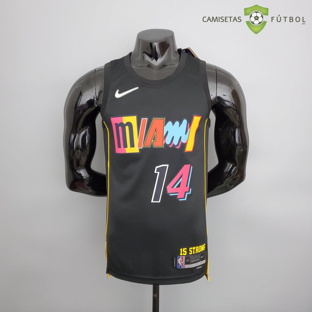 Camiseta Miami Heat 21-22 - Tyler Herro 14 Negro/Colores Nba