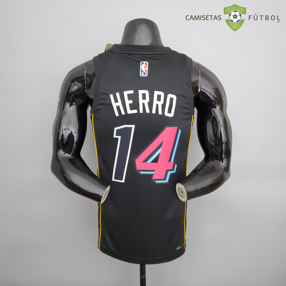 Camiseta Miami Heat 21-22 - Tyler Herro 14 Negro/Colores Nba