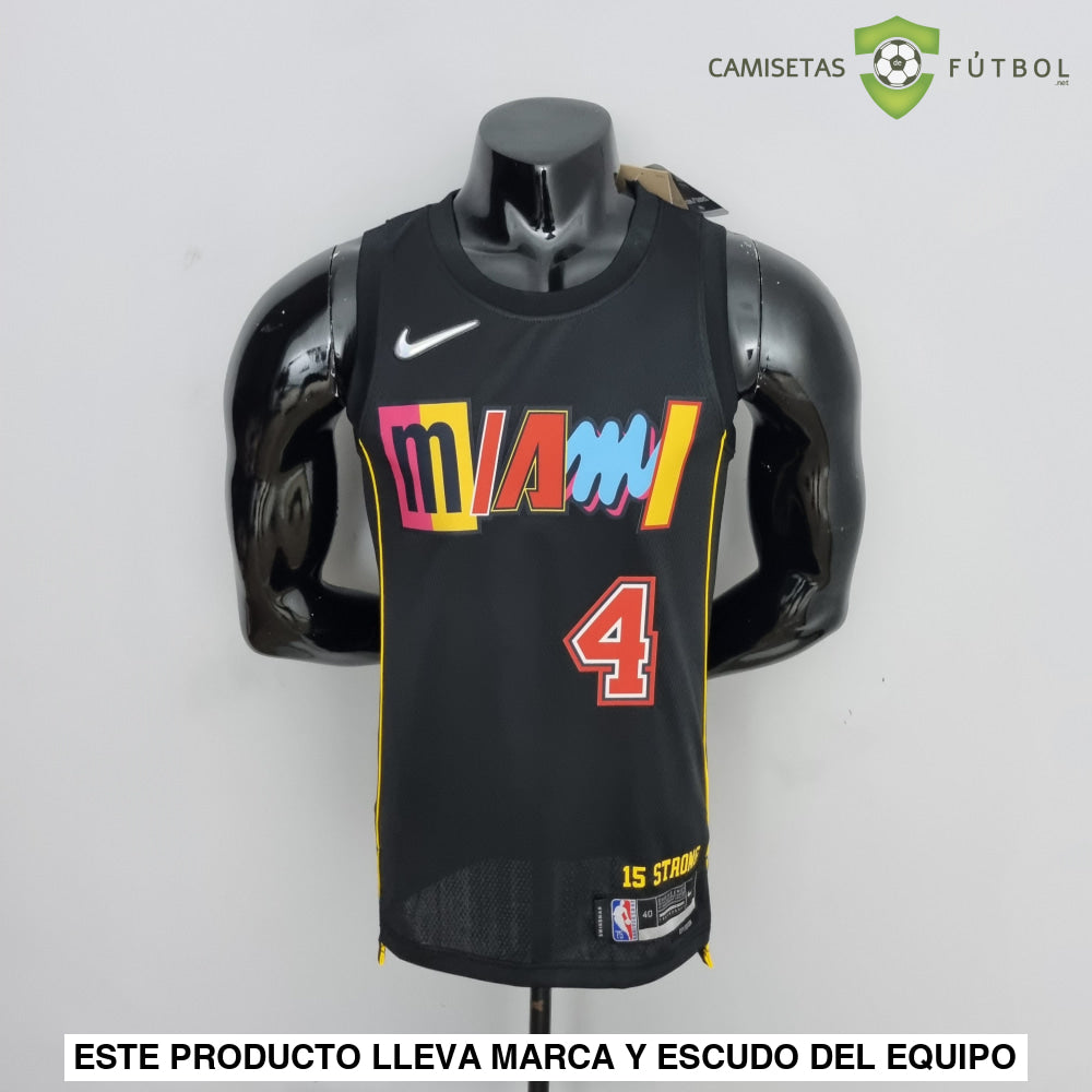 Camiseta Miami Heat 21-22 - Victor Oladipo 4 Negro/Colores Nba