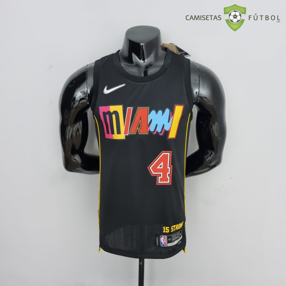 Camiseta Miami Heat 21-22 - Victor Oladipo 4 Negro/Colores Nba